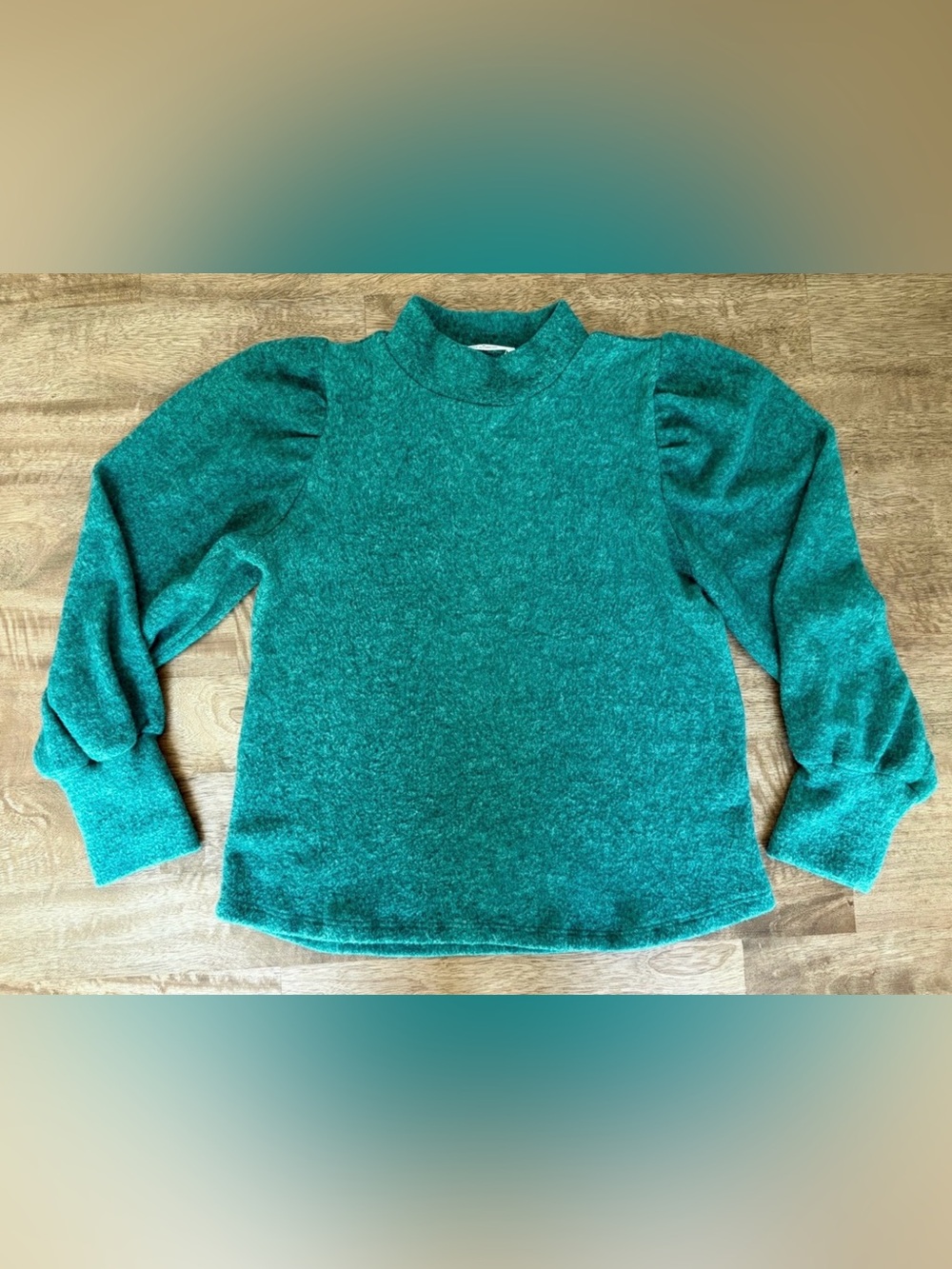 NEW! Zenana Outfitters Classic-Fit Mock-Neck Sweater Emerald Green Size S